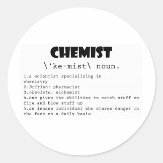 Sticker Rond Définition du chimiste