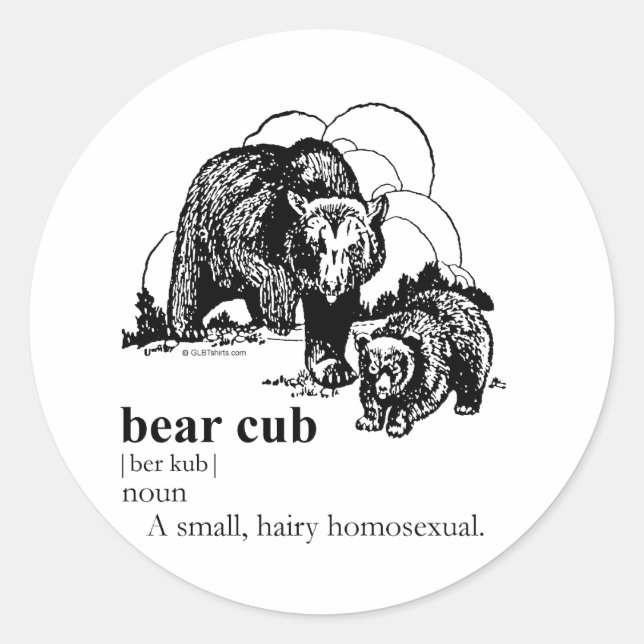 STICKER ROND DÉFINITION DU CUB D'OURS (Devant)