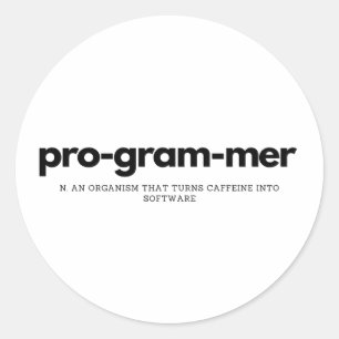 Sticker Rond Définition du programmeur