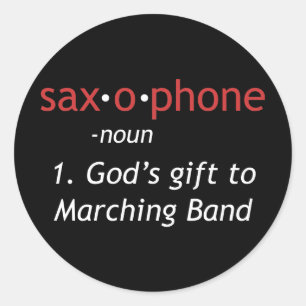 Sticker Rond Définition du saxophone