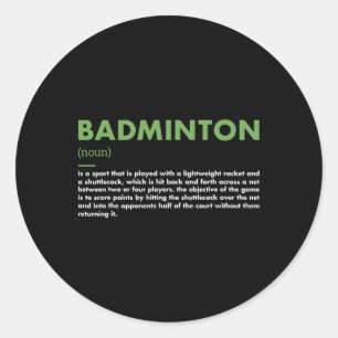 Sticker Rond Définition du sport Badminton