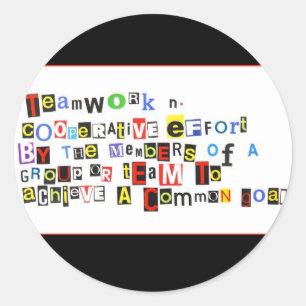 Sticker Rond Définition du travail d'équipe