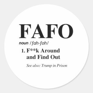 Sticker Rond Définition FAFO