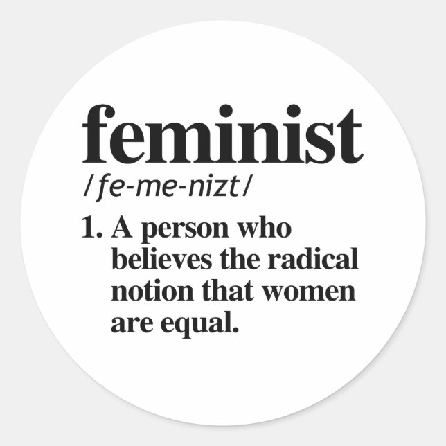 Sticker Rond Définition féministe (Devant)