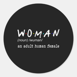 Sticker Rond Définition Noun An Hu Femme Pour
