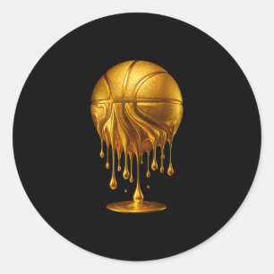 Sticker Rond Dégoulinant d'or Sketll Respectez le dégoulinant S