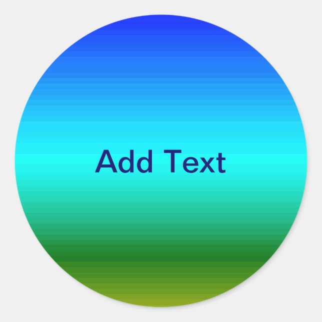 Sticker Rond Dégradé bleu et vert mer et ciel (Devant)