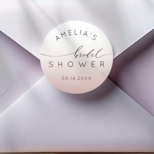 Sticker Rond Dégradé Rose Gold Chic pour une Baby Shower de Mar