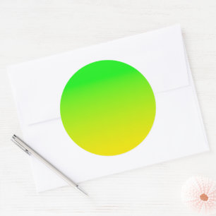 Sticker Rond Dégradé vert et jaune du néon