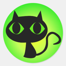 Sticker Rond Dégradé vert noir Kitty