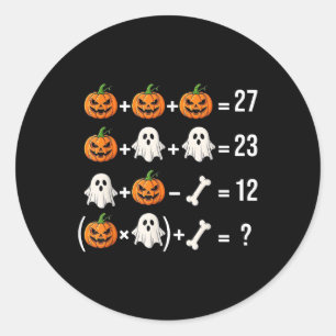 Sticker Rond Déguisement de professeur de mathématiques fantôme
