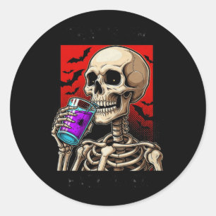 Sticker Rond Déguisement de squelette drôle Halloween Costume S