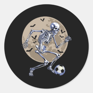 Sticker Rond Déguisement squelette garçons foot Halloween épouv
