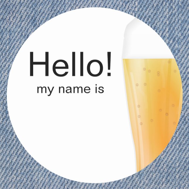 Sticker Rond Dégustation de bière ou brasserie artisanale hello (Créateur téléchargé)