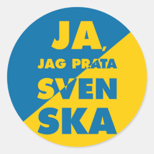Sticker Rond Déjà, Jag Argent Svenska, Yes i speak Swedish,