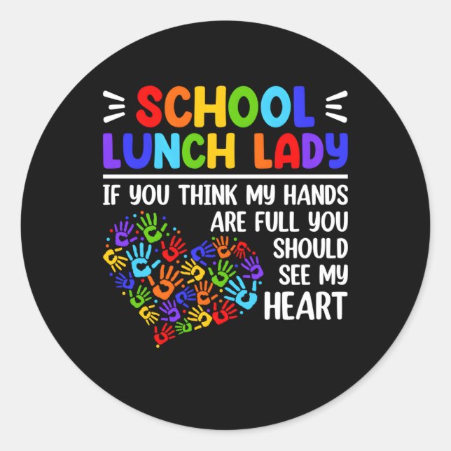 Sticker Rond Déjeuner À L'École Lady Il Apprécie Pour (Devant)
