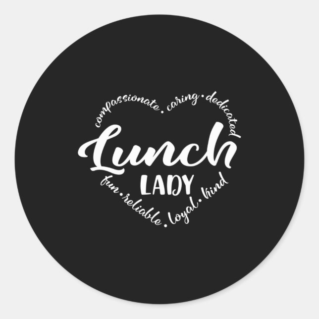 Sticker Rond Déjeuner, Cafétéria, employée de poupée (Devant)