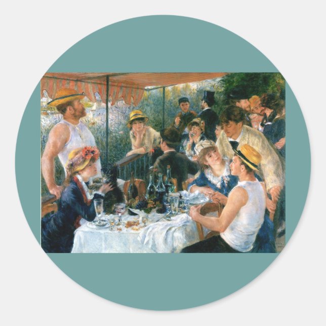 Sticker Rond Déjeuner de Renoir de la fête nautique (1881) (Devant)