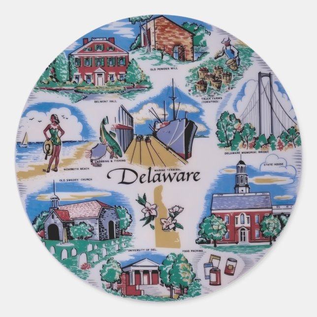 Sticker Rond Delaware P (Devant)