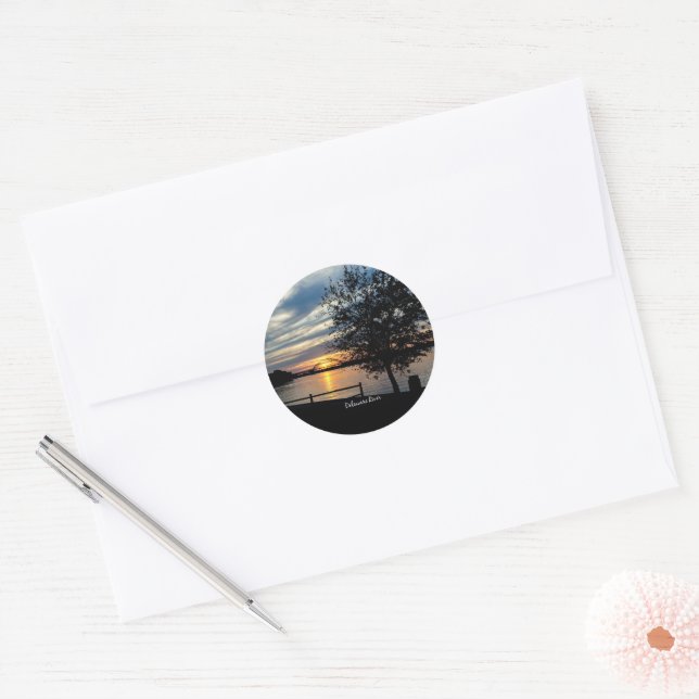 Sticker Rond Delaware River, photo pittoresque, (Enveloppe)
