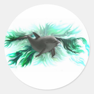 Sticker Rond Delfinbaby