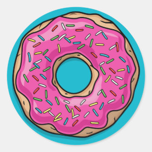 Sticker Rond Délicat Délicat Pink Saupoudré