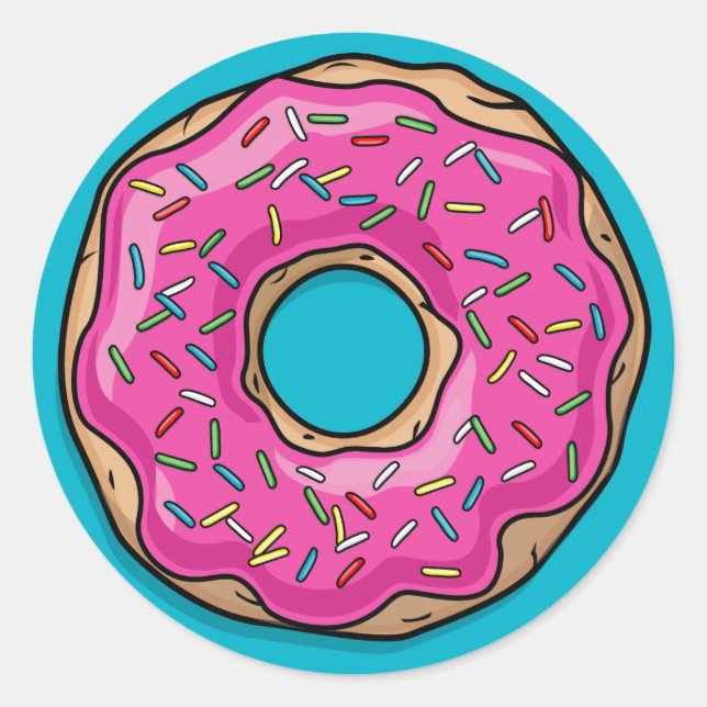 Sticker Rond Délicat Délicat Pink Saupoudré (Devant)