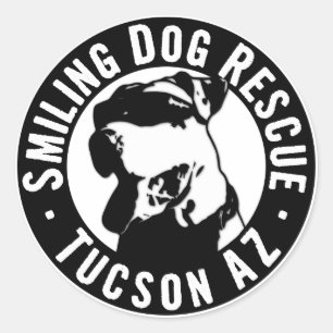 Sticker Rond Délivrance de sourire de chien