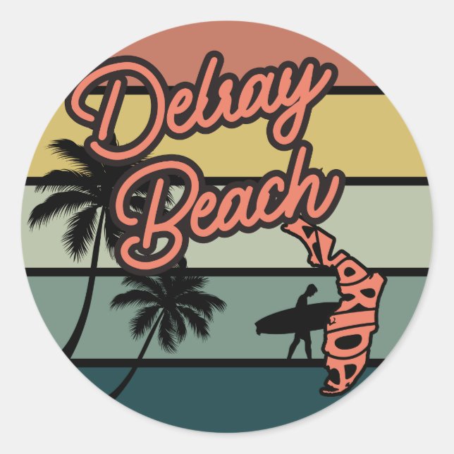 Sticker Rond Delray Beach, Floride (Devant)
