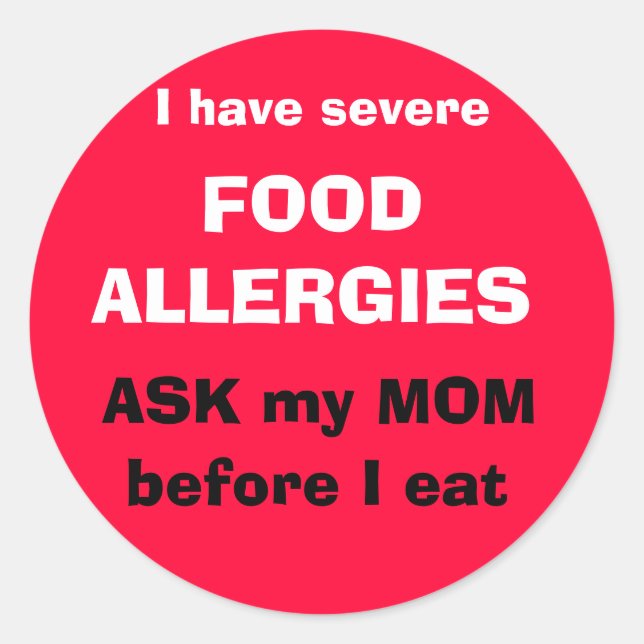 Sticker Rond Demander à ma MMOM avant de manger (Devant)