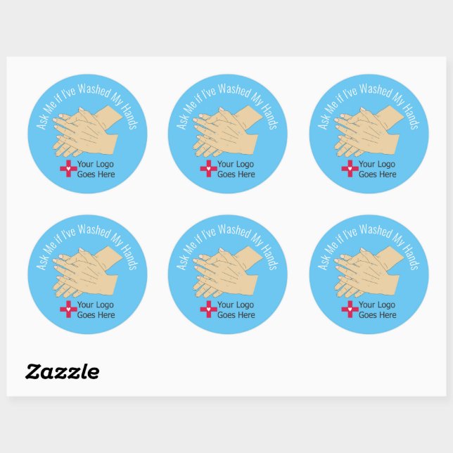 Sticker Rond Demandez-moi si j'ai lavé mes mains (Feuille)