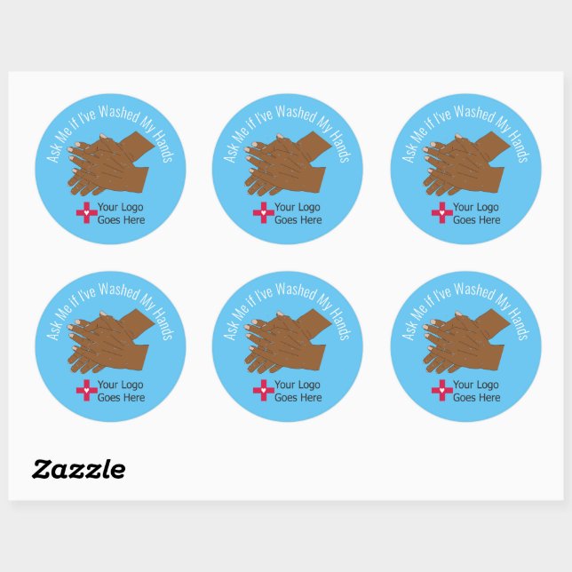 Sticker Rond Demandez-moi si j'ai lavé mes mains (Feuille)
