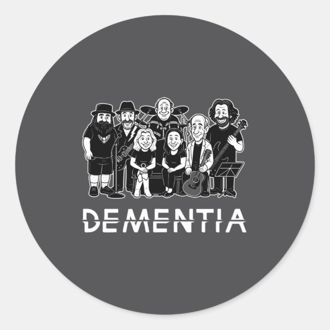 Sticker Rond Dementia New Black _1  (Devant)