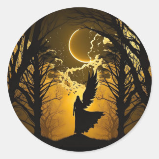 Sticker Rond demi-ange