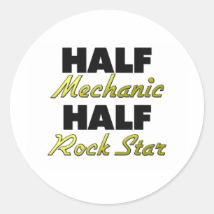 Sticker Rond Demi-étoile demi-rock mécanique