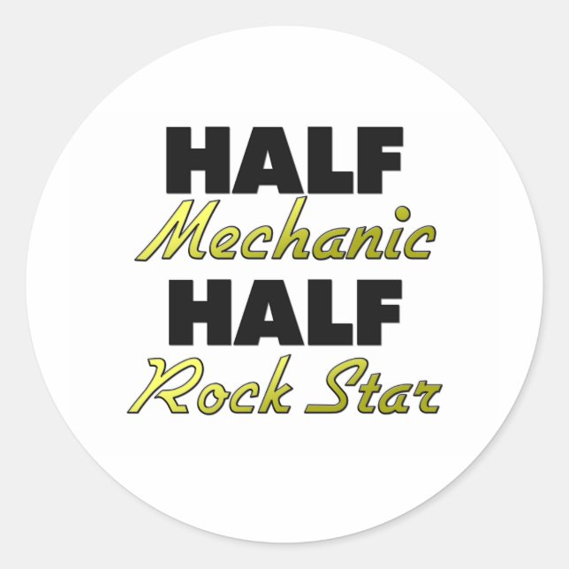 Sticker Rond Demi-étoile demi-rock mécanique (Devant)