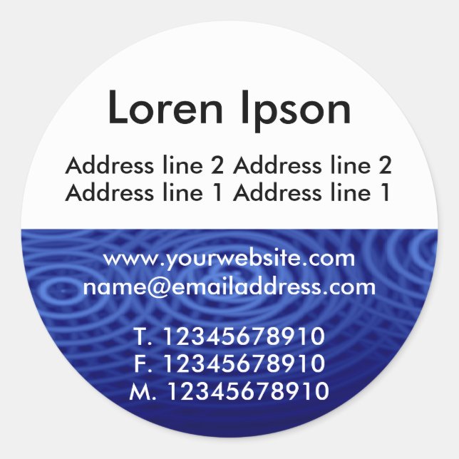 Sticker Rond Demi-texture et blanc 08 Entreprise / Profil (Devant)