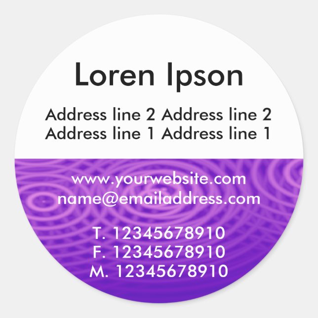 Sticker Rond Demi-texture et blanc 09 Entreprise / Profil (Devant)