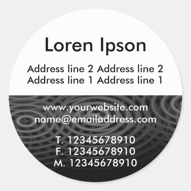 Sticker Rond Demi-texture et blanc 10 Entreprise / Profil (Devant)
