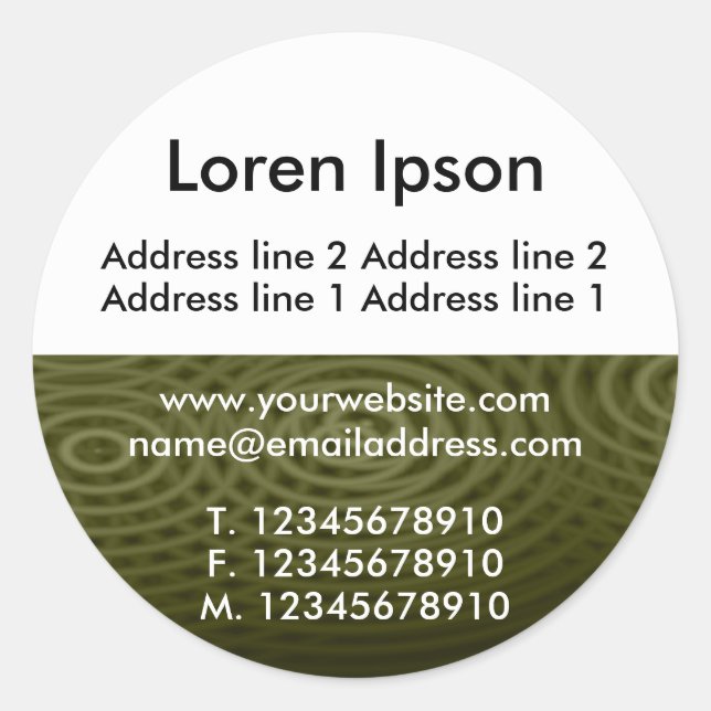 Sticker Rond Demi-texture et blanc 11 Entreprise / Profil (Devant)