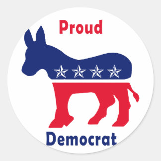 Sticker Rond Démocrate fier
