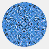 Denim Blue Paisley Western Bandana Scarf