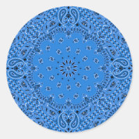 Denim Blue Paisley Western Bandana Scarf