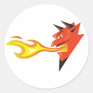 Sticker Rond Dénomination de la tête du diable