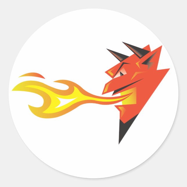 Sticker Rond Dénomination de la tête du diable de feu (Devant)