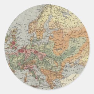 Sticker Rond Densité démographique Carte européenne