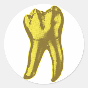 Sticker Rond Dent en or