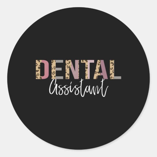 Sticker Rond Dental Assistant Dentistère Dentiste (Devant)