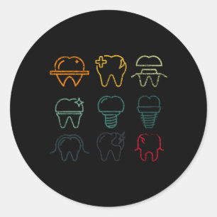 Sticker Rond Dental Hygiéniste Dentiste adjoint dentaire