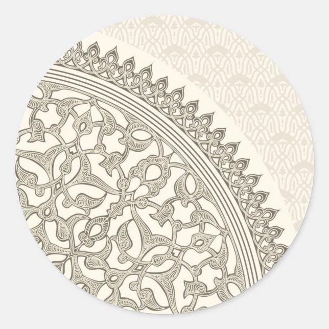 Sticker Rond dentelle de style arabe (Devant)